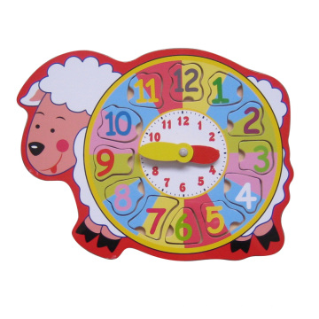 Wooden Clock Puzzle Sheep Shaped Toy (33870)